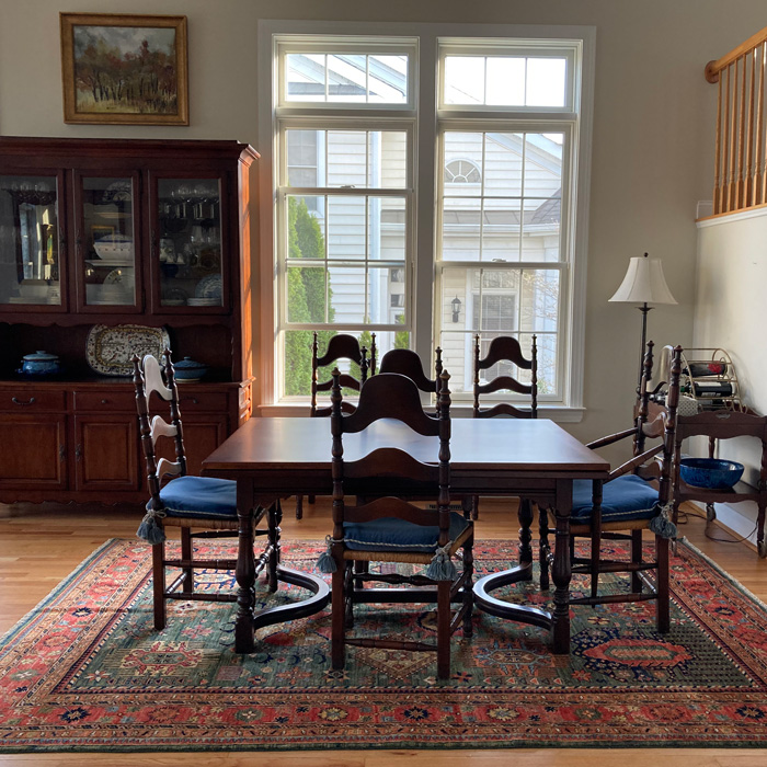 oriental rug under table