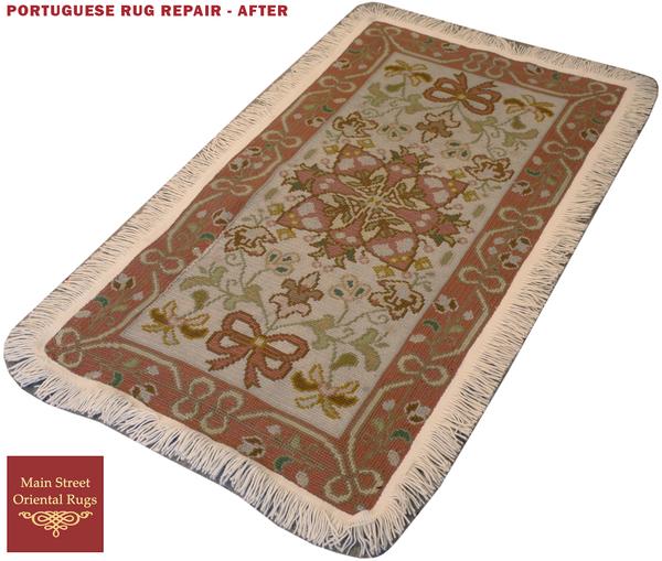 Portuguese rug repair after photo image