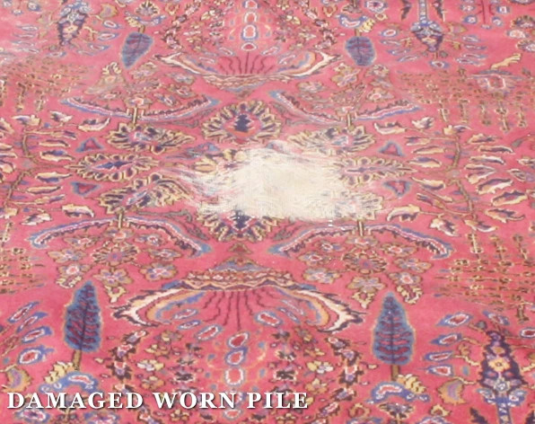 Image of damaged worn rug