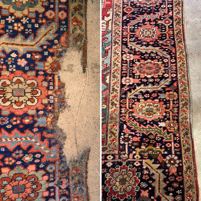 rug repair before and after